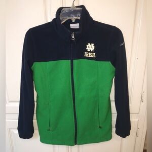 Notre Dame Columbia Blue Green Zip Up Fleece